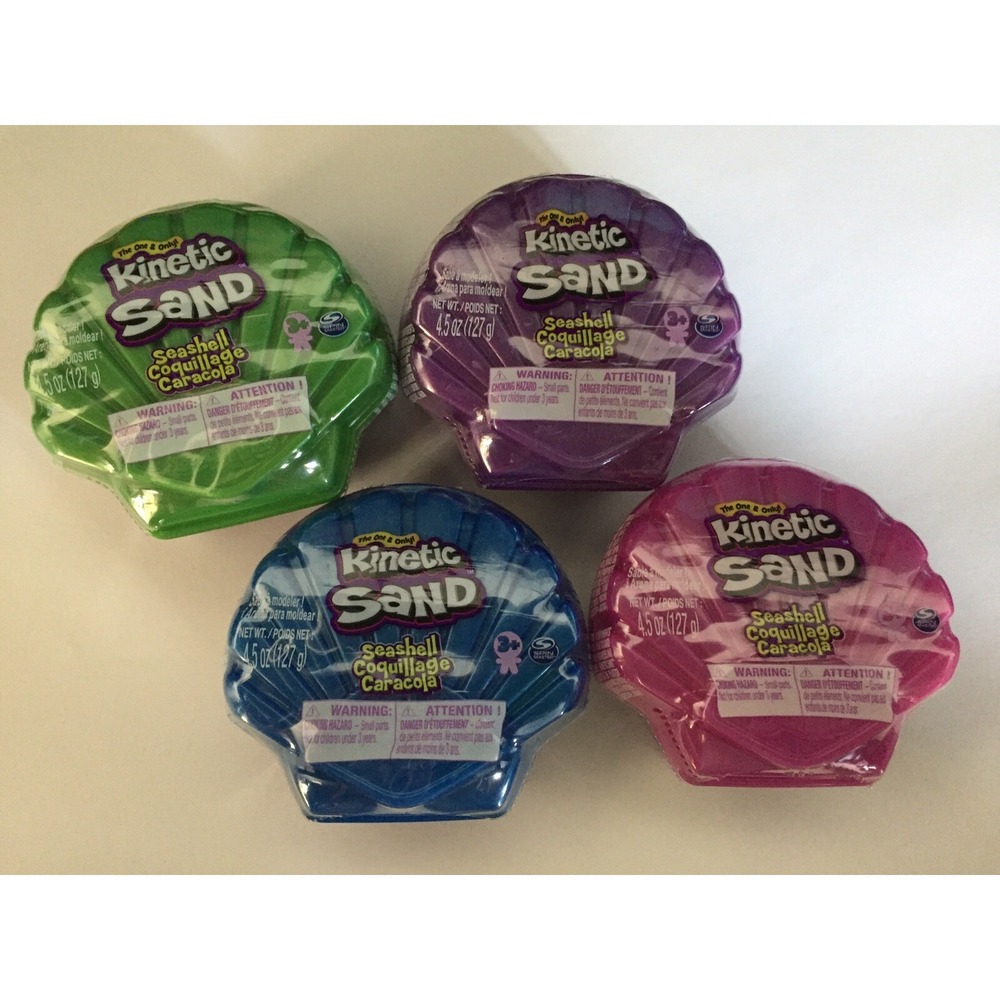 NEW KINETIC SAND Seashell Case ALL 4 Colors 4.5oz SHELL ASMR TOYS Sensory Learn!